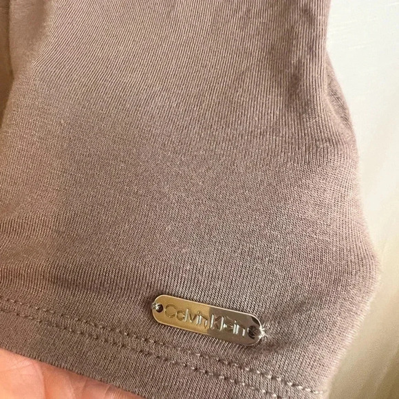 Calvin Klein Short Sleeve Top Soft Knit Mock Neck Women’s Size Large - Picture 2 of 5